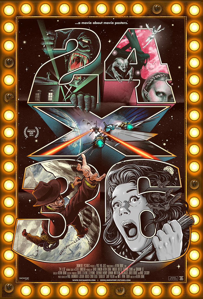 The official poster for 24x36: A Movie About Movie Posters.